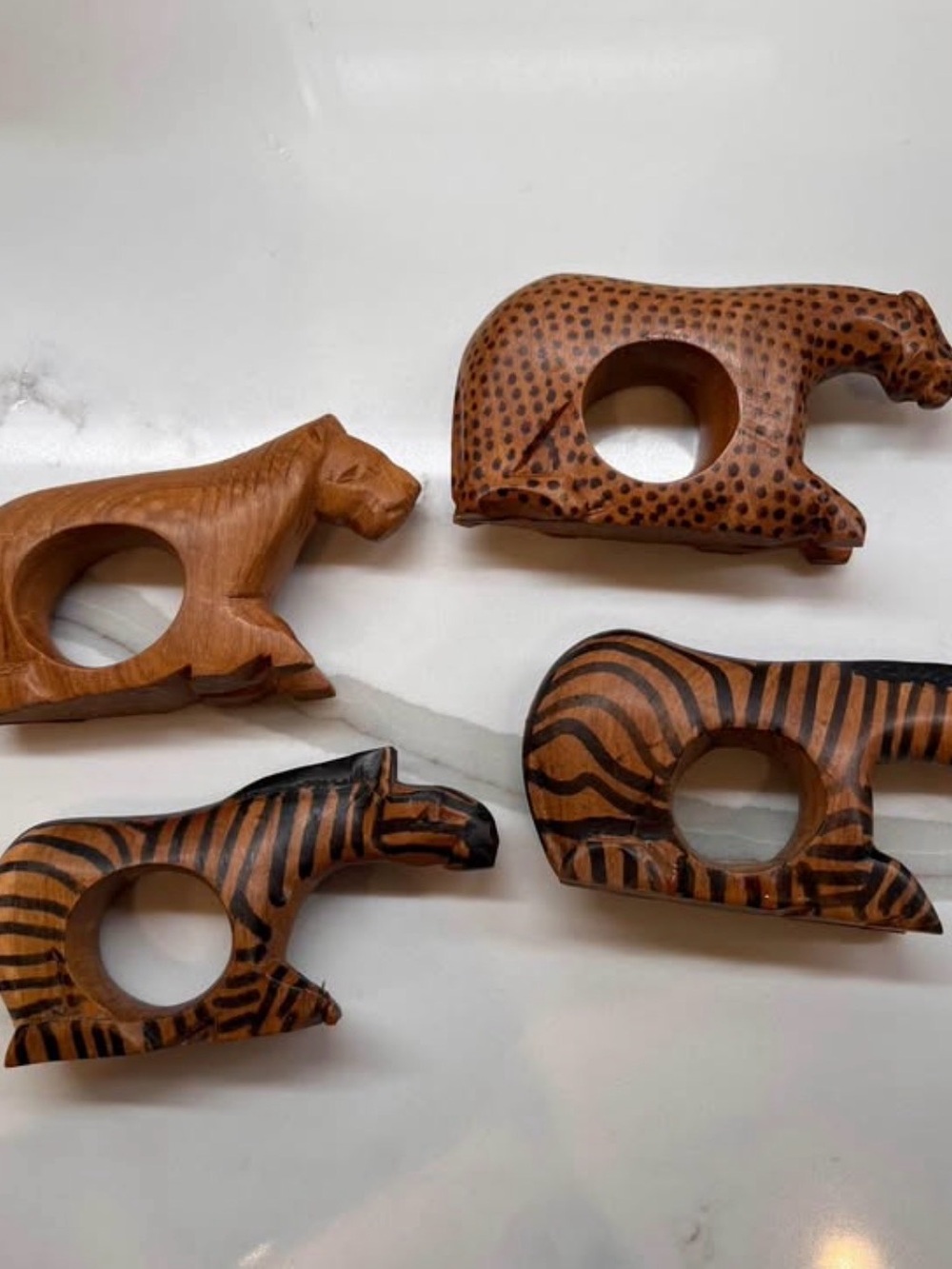 Wood napkin rings Hand carved wood